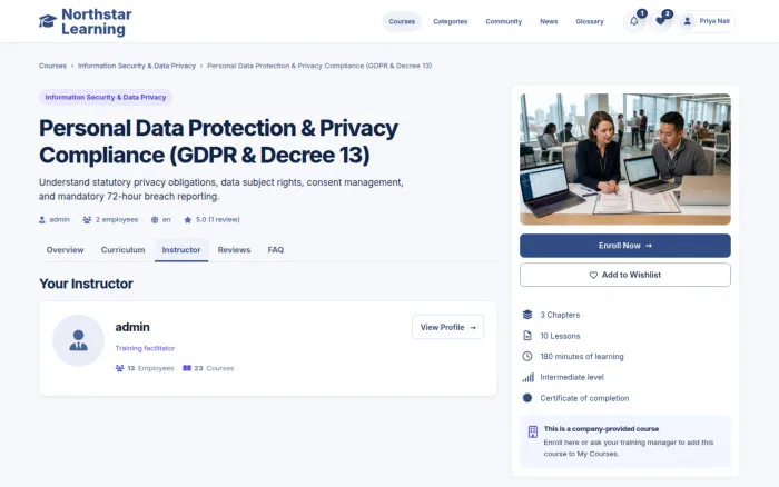 Personal Data Protection & Privacy Compliance (GDPR & Decree 13)