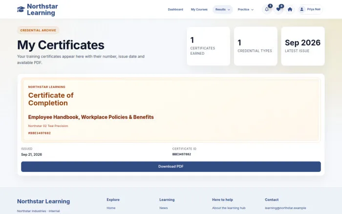 My Certificates