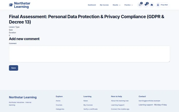 Final Assessment: Personal Data Protection & Privacy Compliance (GDPR & Decree 13)
