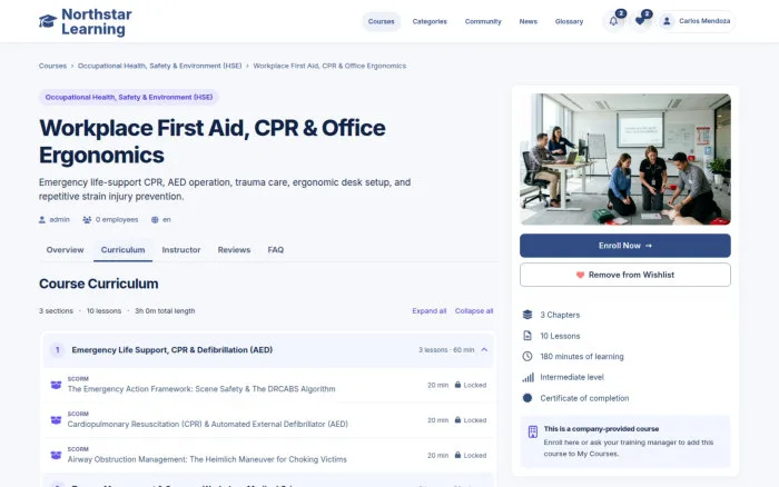 Workplace First Aid, CPR & Office Ergonomics