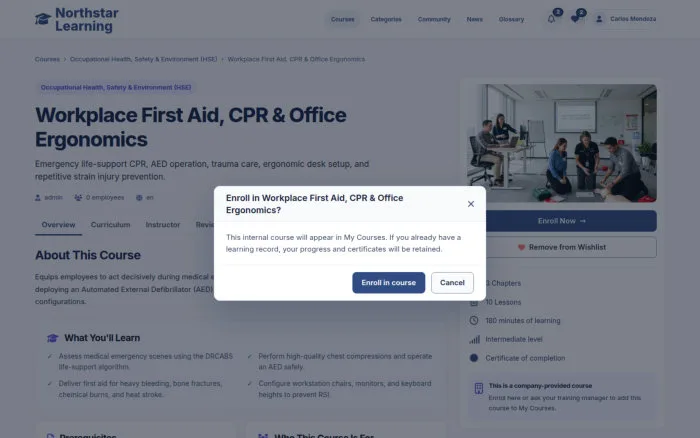 Workplace First Aid, CPR & Office Ergonomics