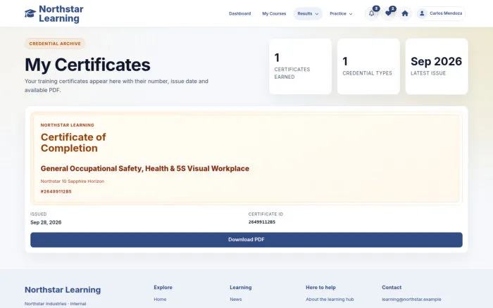 My Certificates