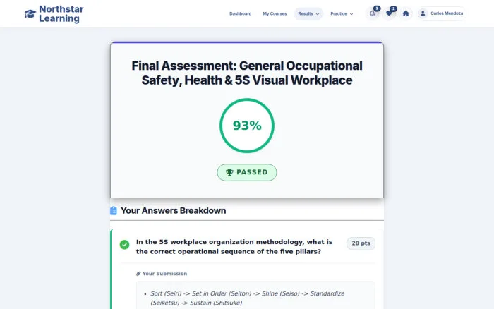 Final Assessment: General Occupational Safety, Health & 5S Visual Workplace