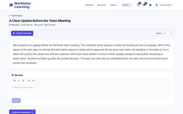 A Clear Update Before the Team Meeting