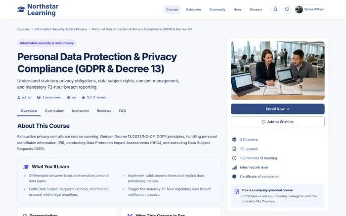 Personal Data Protection & Privacy Compliance (GDPR & Decree 13)
