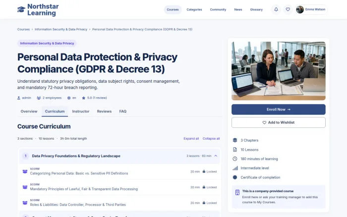 Personal Data Protection & Privacy Compliance (GDPR & Decree 13)