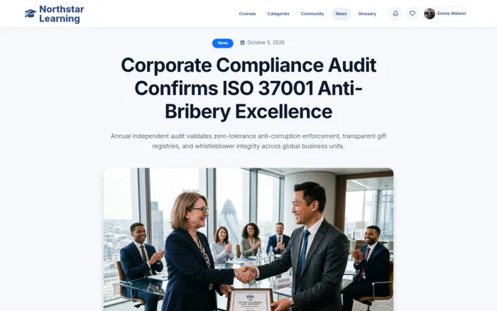 Corporate Compliance Audit Confirms ISO 37001 Anti-Bribery Excellence