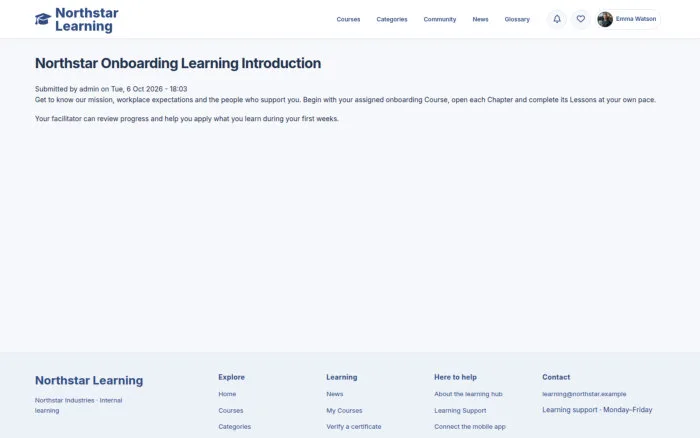 Northstar Onboarding Learning Introduction