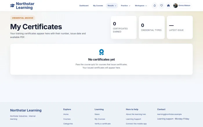 My Certificates