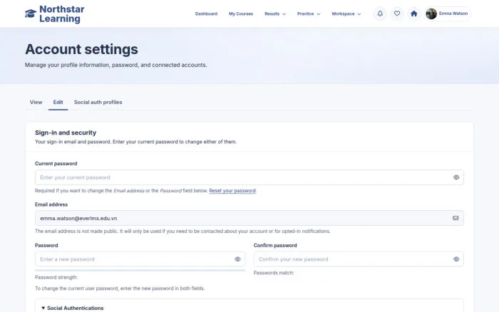 Account settings
