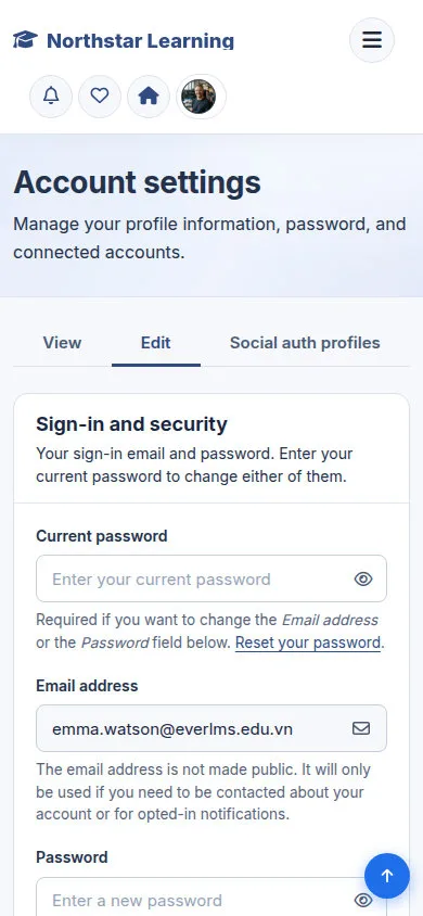 Account settings