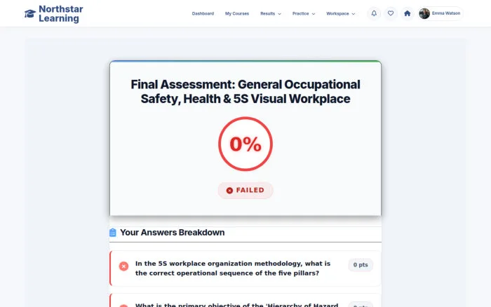 Final Assessment: General Occupational Safety, Health & 5S Visual Workplace