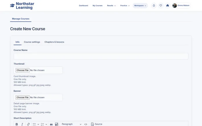Create New Course