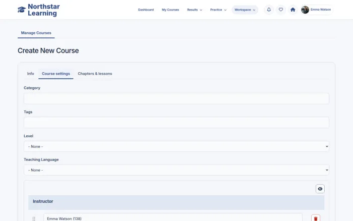 Create New Course