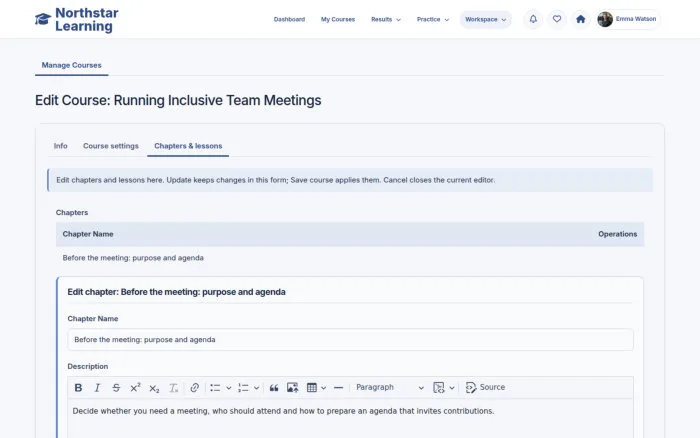 Edit Course: Running Inclusive Team Meetings