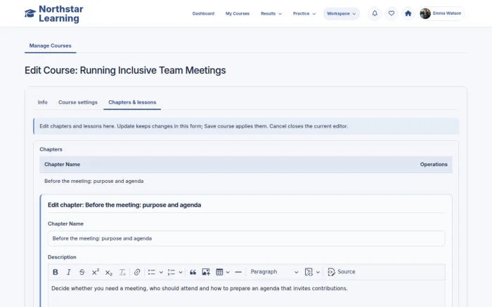 Edit Course: Running Inclusive Team Meetings