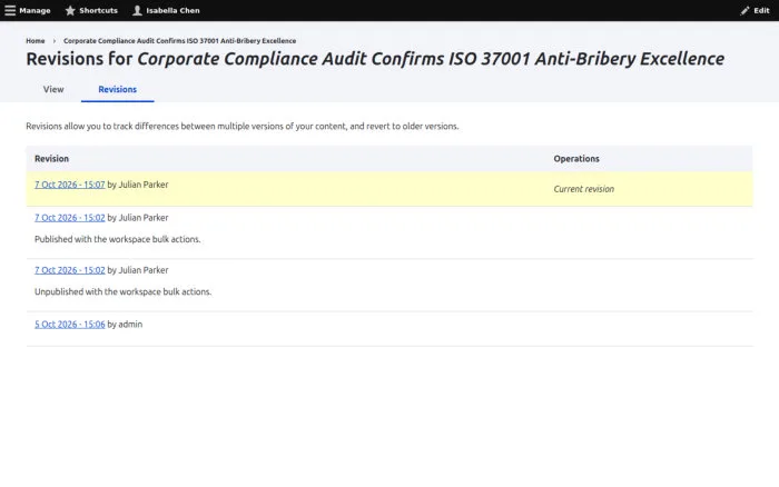 Revisions for Corporate Compliance Audit Confirms ISO 37001 Anti-Bribery Excellence