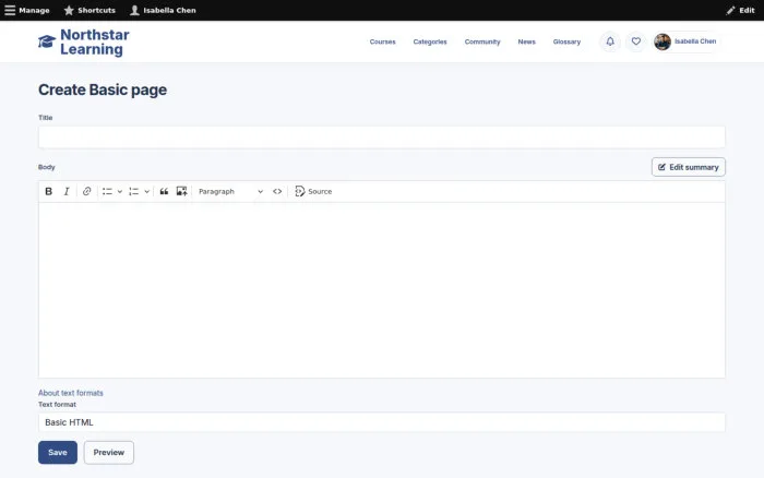 Create Basic page