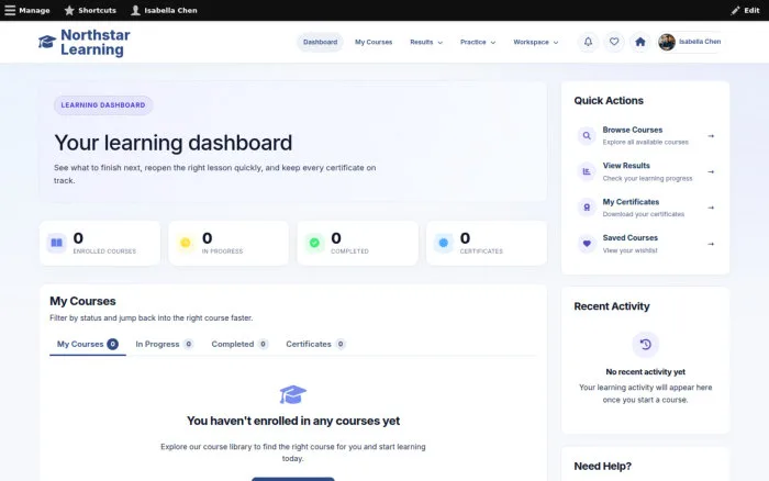 Your learning dashboard
