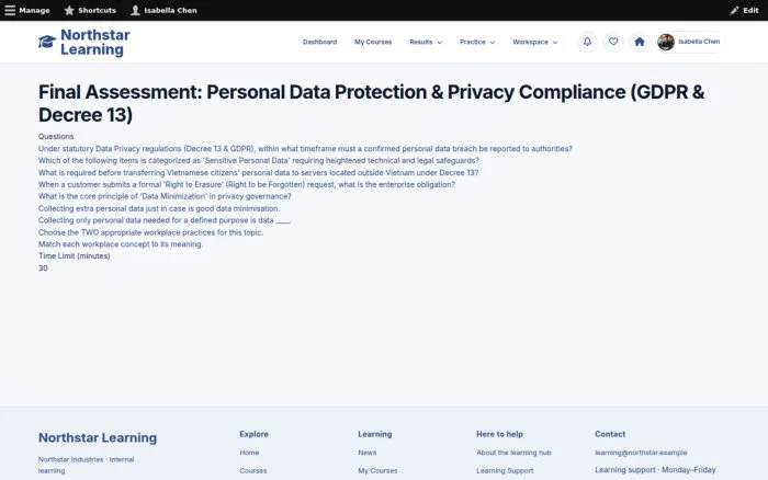 Final Assessment: Personal Data Protection & Privacy Compliance (GDPR & Decree 13)