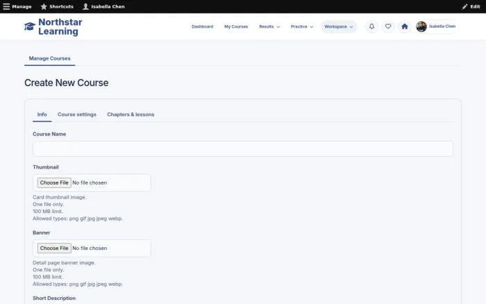 Create New Course