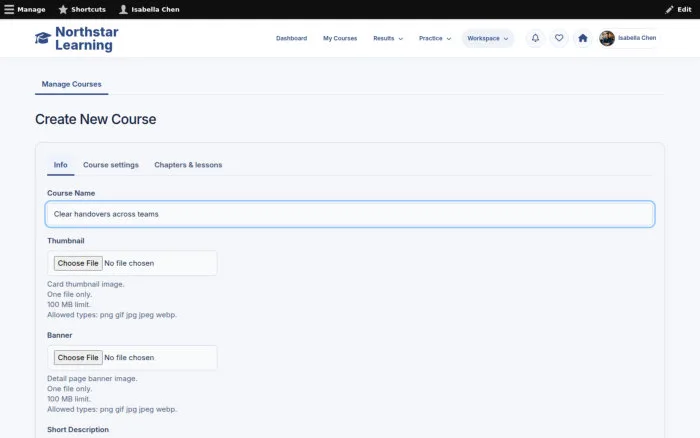 Create New Course