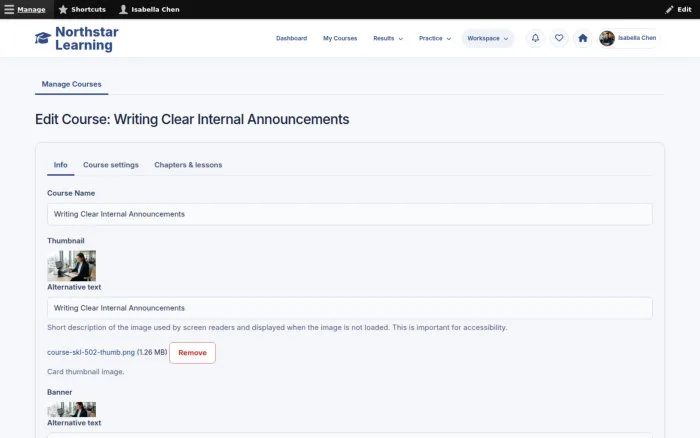 Edit Course: Writing Clear Internal Announcements