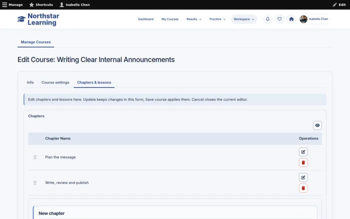 Edit Course: Writing Clear Internal Announcements