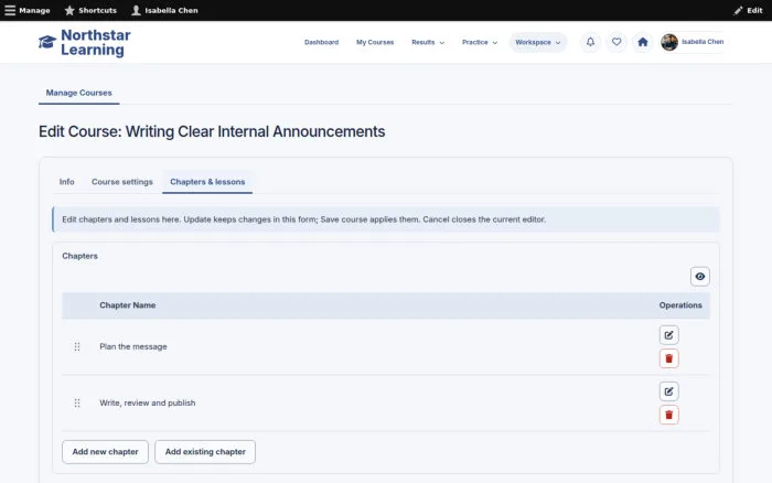 Edit Course: Writing Clear Internal Announcements