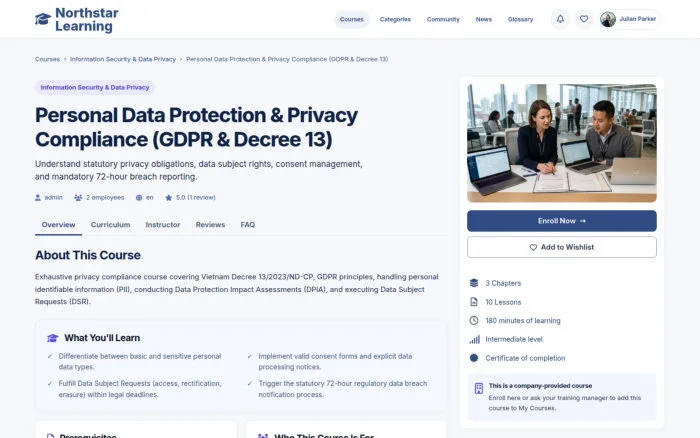 Personal Data Protection & Privacy Compliance (GDPR & Decree 13)