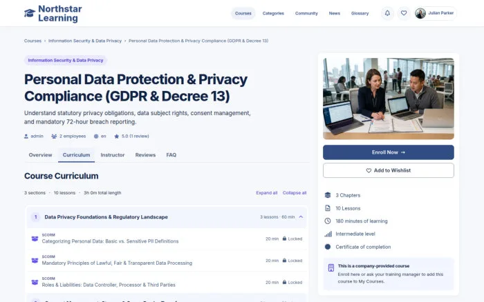 Personal Data Protection & Privacy Compliance (GDPR & Decree 13)