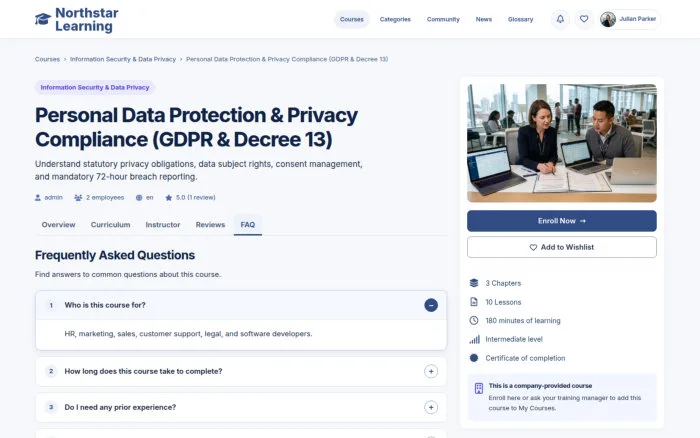 Personal Data Protection & Privacy Compliance (GDPR & Decree 13)