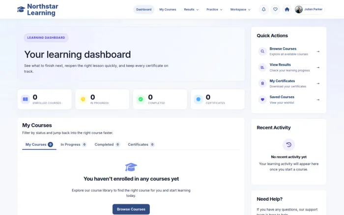Your learning dashboard