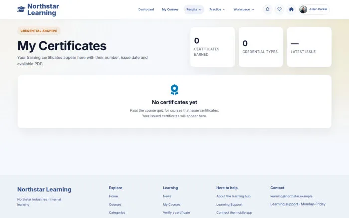 My Certificates