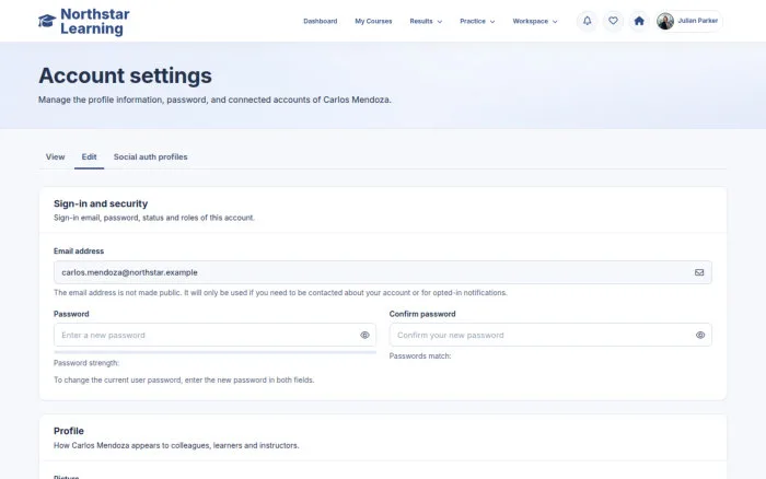 Account settings