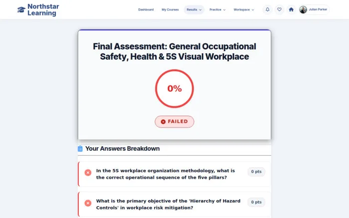 Final Assessment: General Occupational Safety, Health & 5S Visual Workplace