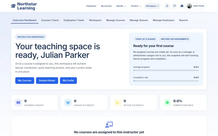 Your teaching space is ready, Julian Parker