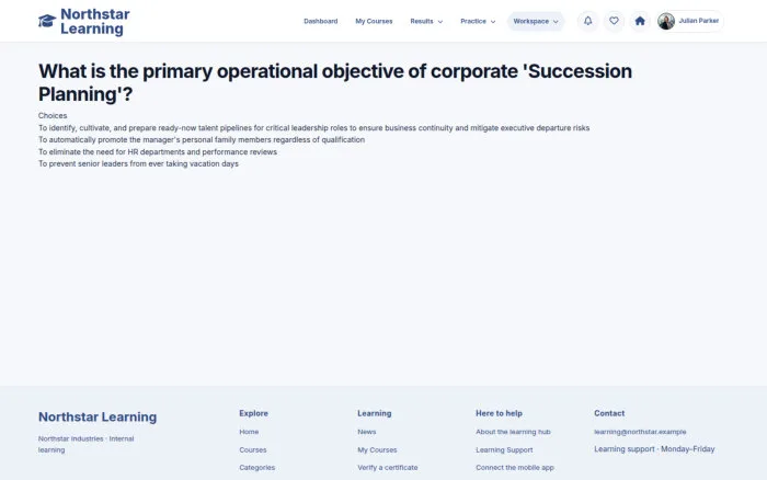 What is the primary operational objective of corporate 'Succession Planning'?