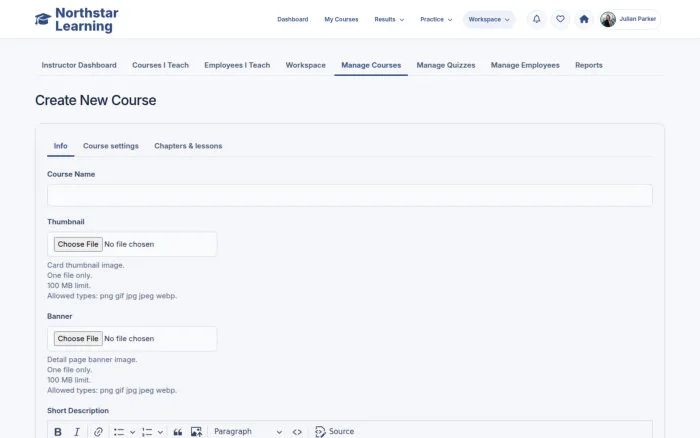 Create New Course
