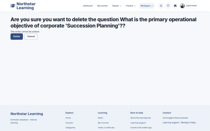Are you sure you want to delete the question What is the primary operational objective of corporate 'Succession Planning'??