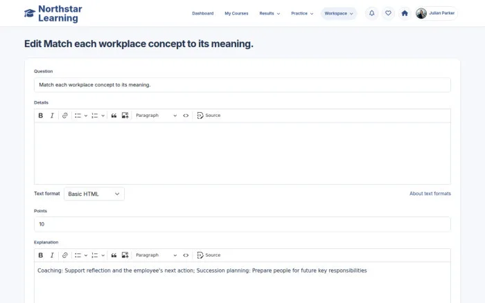 Edit Match each workplace concept to its meaning.