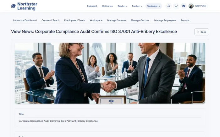 View News: Corporate Compliance Audit Confirms ISO 37001 Anti-Bribery Excellence