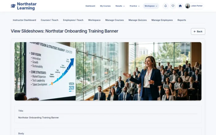 View Slideshows: Northstar Onboarding Training Banner