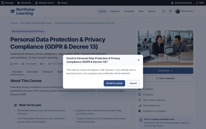 Personal Data Protection & Privacy Compliance (GDPR & Decree 13)