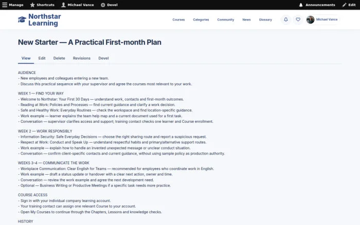 New Starter — A Practical First-month Plan