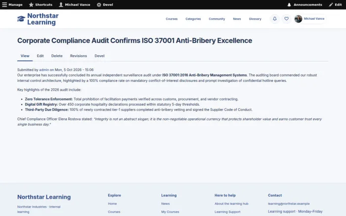 Corporate Compliance Audit Confirms ISO 37001 Anti-Bribery Excellence