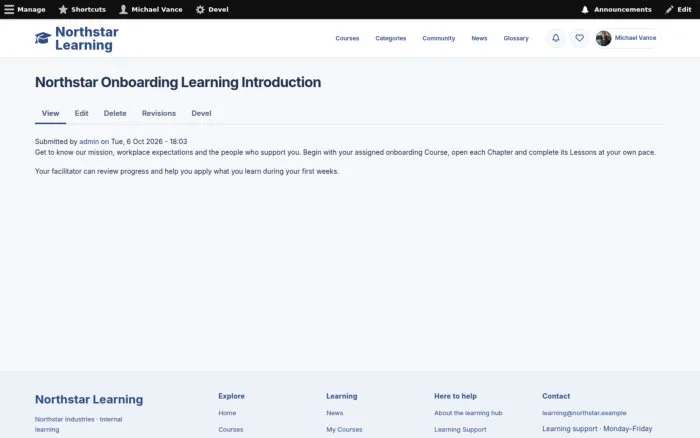 Northstar Onboarding Learning Introduction