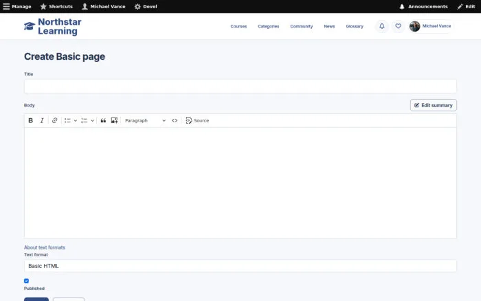 Create Basic page