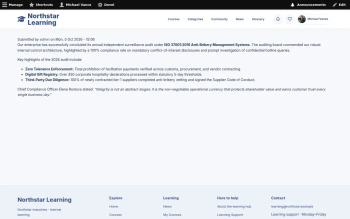 Native node Revisions list → View revision
