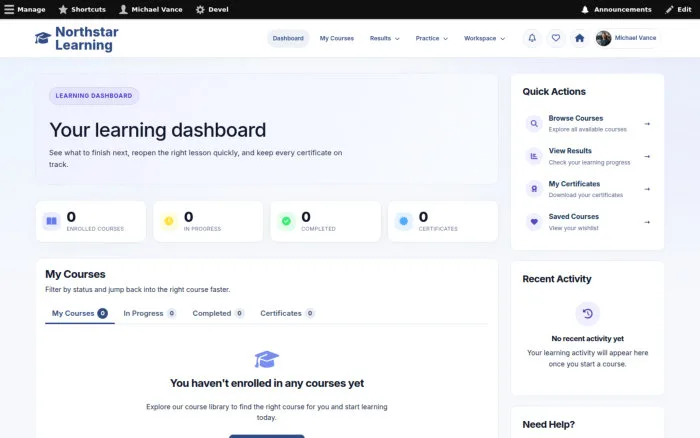 Your learning dashboard